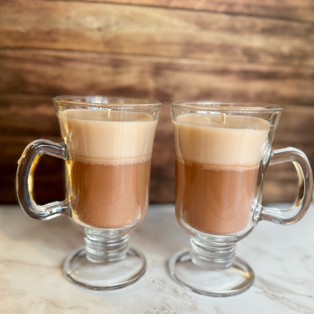 Hand-Poured Soy Candles | Irish Cream Coffee Drink Ware